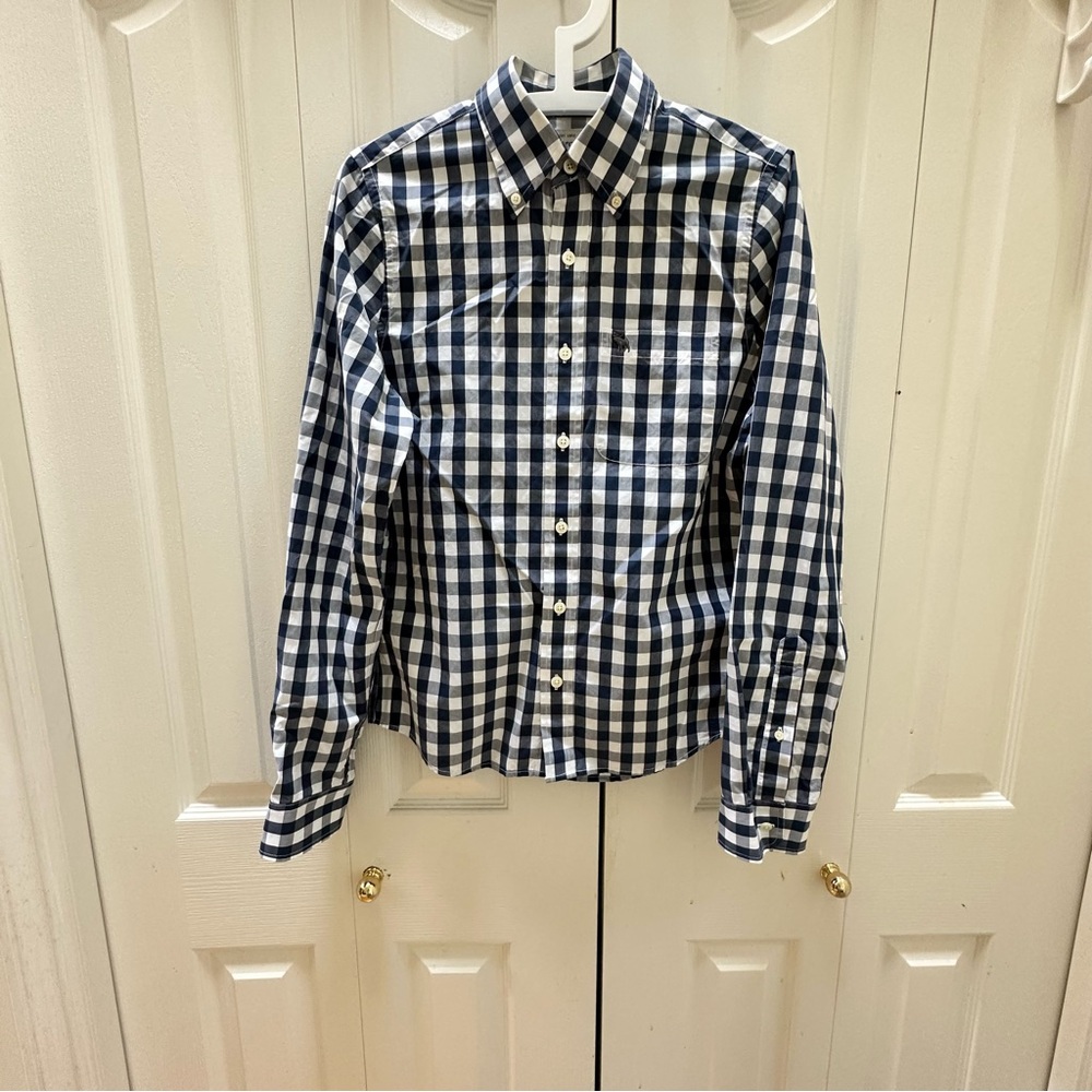 Abercrombie & Fitch Navy and White Plaid Shirt